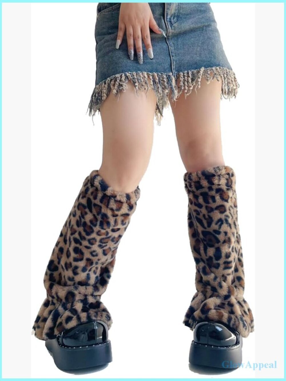 Y2K Fluffy Fur Leg Warmers Faux Fuzzy Sock Boot Cuffs